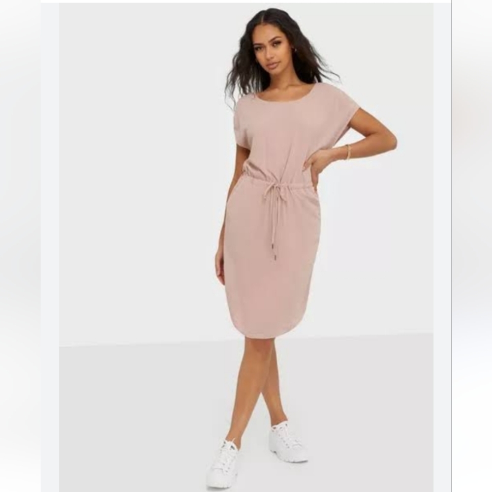 Linen blend casual dress